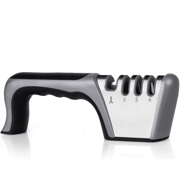Afilador de cuchillos manual Afilador de cuchillos, diseño de 4 etapas 2  acero de tungsteno para afi Vhermosa OTTO-LD-2033667-1