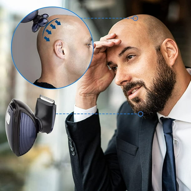 Afeitadoras de cabeza para hombres calvos, maquinillas de afeitar  eléctricas mejoradas, afeitadora eléctrica multifuncional para cabeza  calva