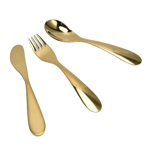 Juego de cubiertos de acero inoxidable para 4 cubiertos de cocina de color  dorado, incluye tenedor, cuchara, cuchillo, vajilla, comprador, Star