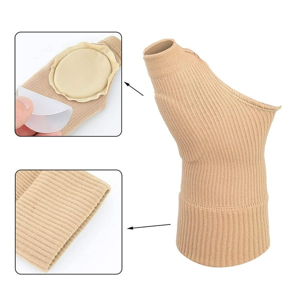 Guantes de compresión para artritis del pulgar (1 par), soporte de muñeca  transpirable sin dedos con almohadillas de gel para lesiones en las manos