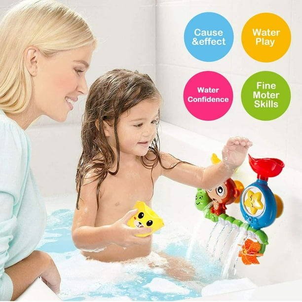 Juguetes de baño para niños pequeños de 1 2 3 años de edad, niña, niño,  juguetes de agua para bañera de recién nacido en edad preescolar, juguete  interactivo duradero multicolor para bebé