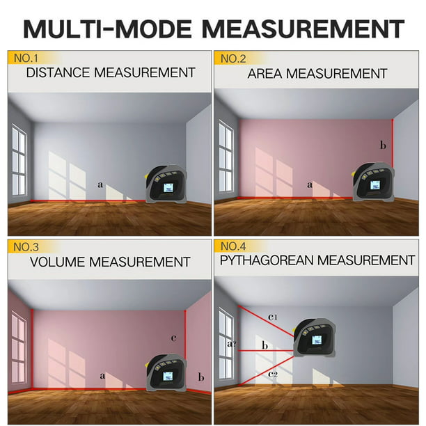 cinta metrica digital laser flexometro métrica calcula area volumen  distancia