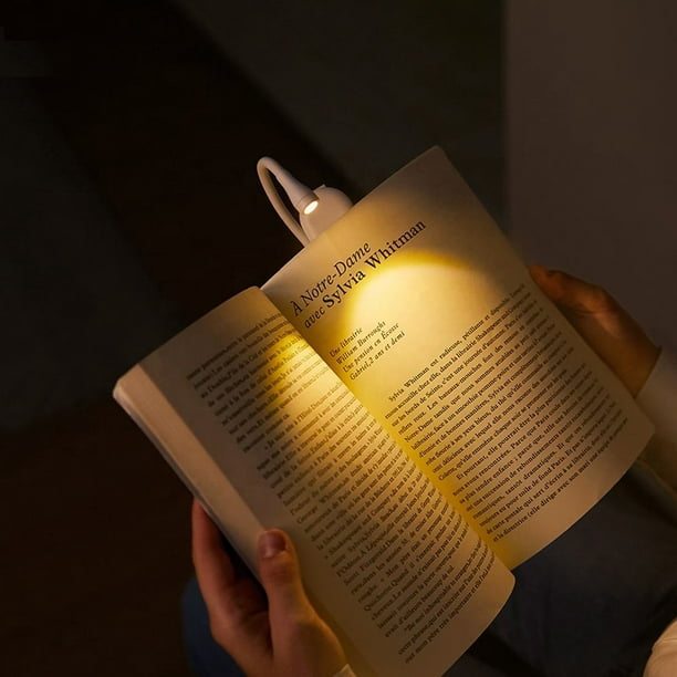Lámpara de libro con luz de lectura para leer en la cama, regalo para  amantes de los libros para mujeres y hombres, lámpara LED con clip para  libros recargable por USB portátil