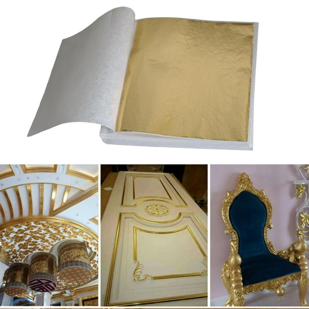 Comprar Papel de aluminio dorado para decorar muebles dorados, uñas DIY,  artes, manualidades, pinturas, resina