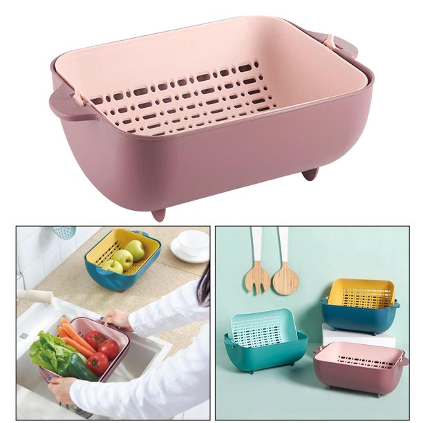 Colador de cocina de usos múltiples, juego de tazones, colador de cocina,  filtro de lavado, , contenedor, cesta de lavado de limpieza, utensilio  Baoblaze Cesta de drenaje