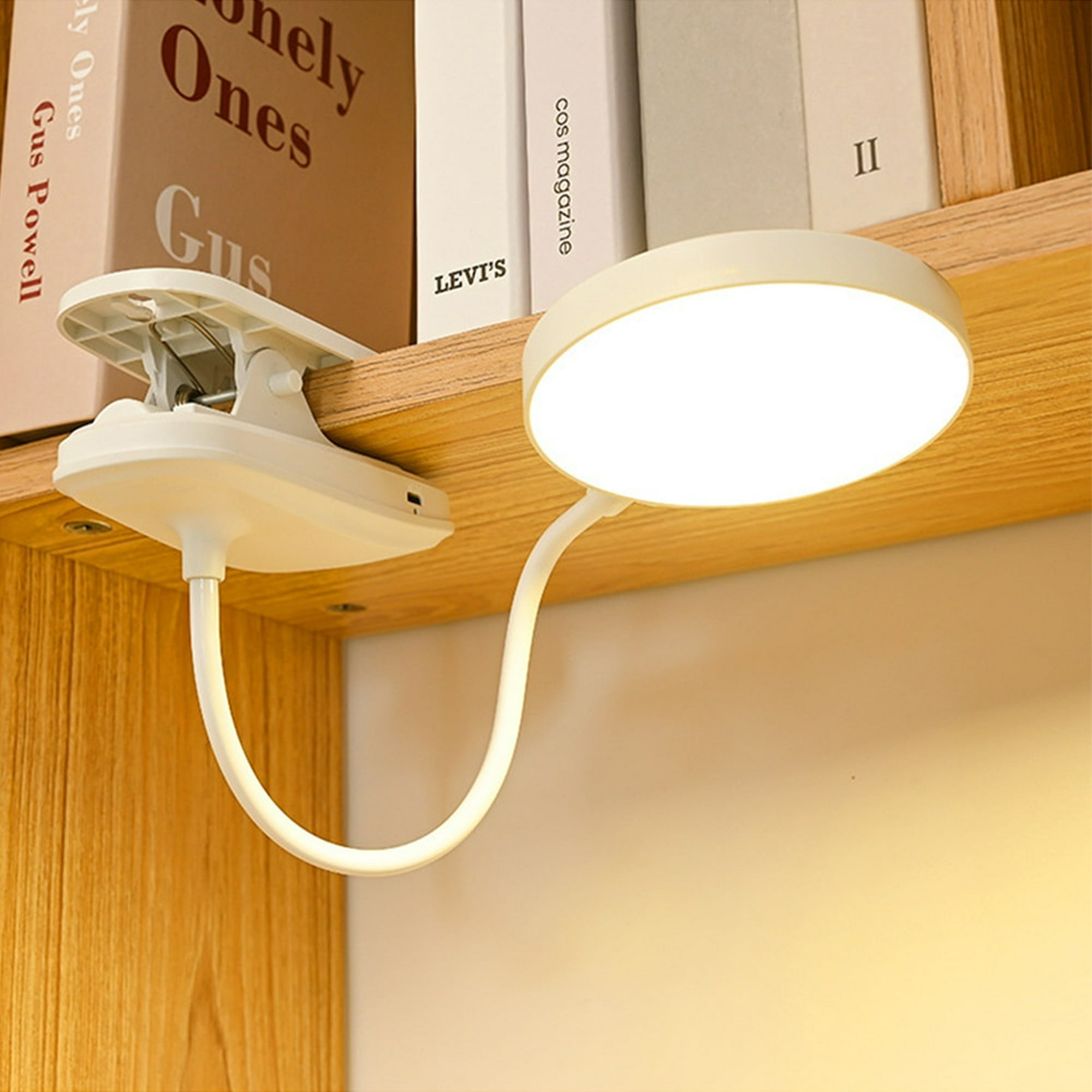 1 Lámpara De Mesa USB Recargable Lámpara De Escritorio Con Clip Cama  Lectura Libro Luz Nocturna LED Táctil 3 Modos Atenuación Luz De Protección  Ocular