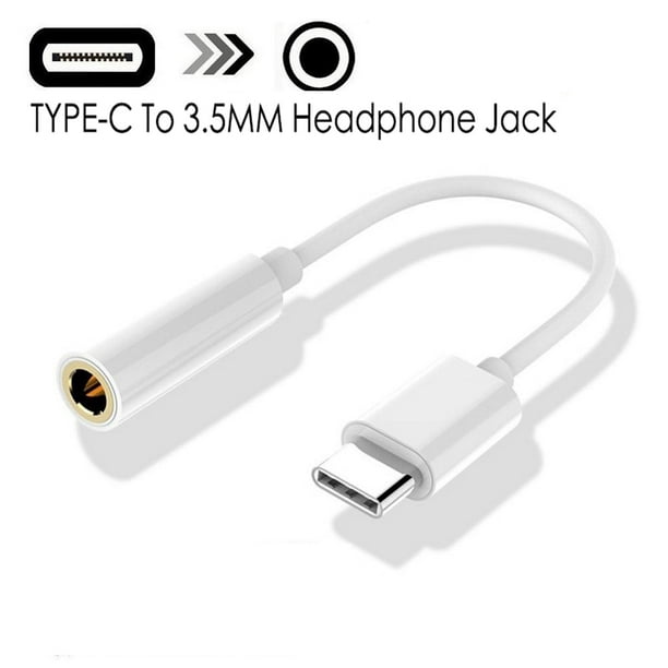 Adaptador AUX de Audio de 3.5mm Tipo-C a Jack, Adaptador Convertidor USB-C  a 3.5mm de Abanopi