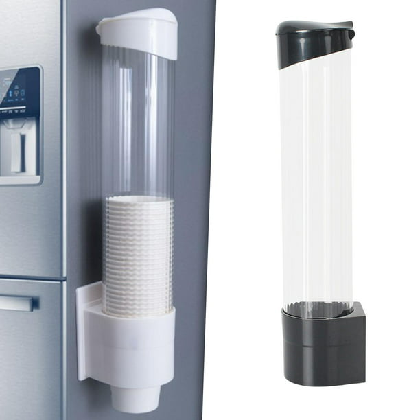 FTVOGUE Dispensador de vasos de papel 3.0 in de largo antipolvo titular  plástico 50 tazas contenedor conveniente