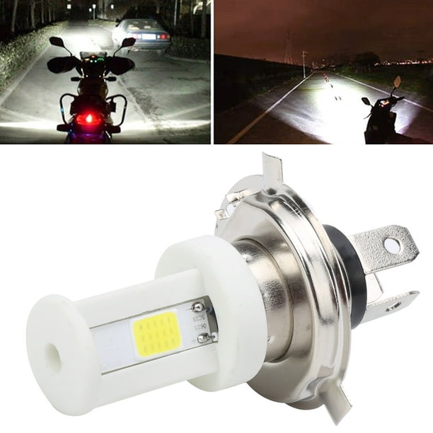  Ruiandsion Bombilla LED H4 para motocicleta, color blanco, 6 V,  12 V, CC, 6-24 V, luz alta, luz baja, repuesto para lámpara de motocicleta,  sin polaridad : Automotriz