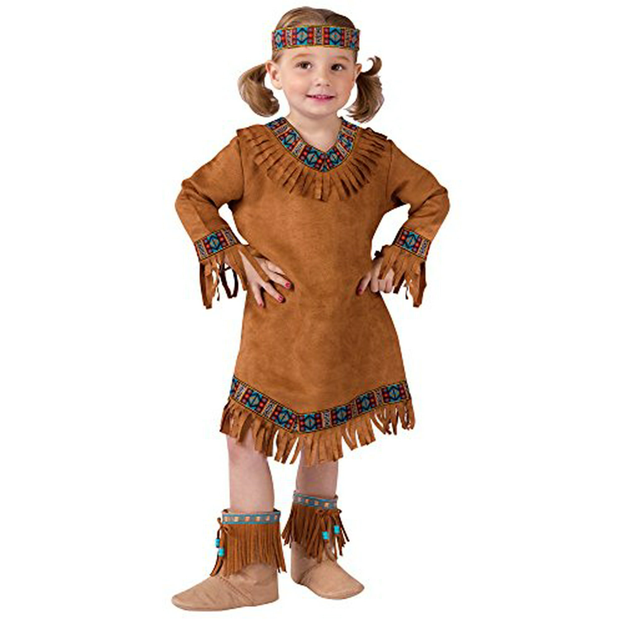 Fun World Costumes Disfraz de nativa americana para niña pequeña, marrón,  grande (3T-4T) Fun World 792158011044