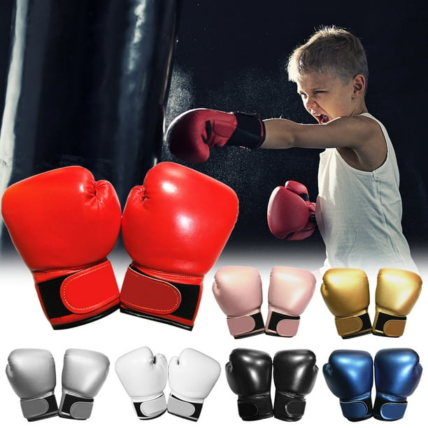Guantes de boxeo para niños Guantes de entrenamiento de Kick Boxing para  niños Muay Thai Saco de box SUTENG Mitones de boxeo