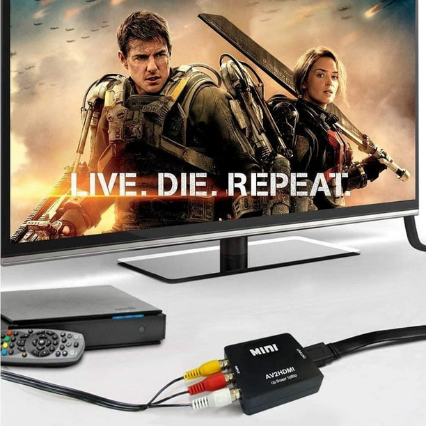 Convertidor RCA a HDMI, Mini RCA a HDMI AV2 HDMI Adaptador Convertidor HD,  Convertidor de Audio de Video HDMI Soporte 1080P, PAL/NTSC, Cable de