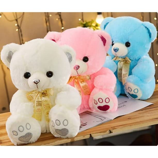 2 osos de peluche con rosas, bonitos peluches de oso de peluche para el día  de San Valentín, regalos para novia, niños y novio (gris, 9.84 + 13.77
