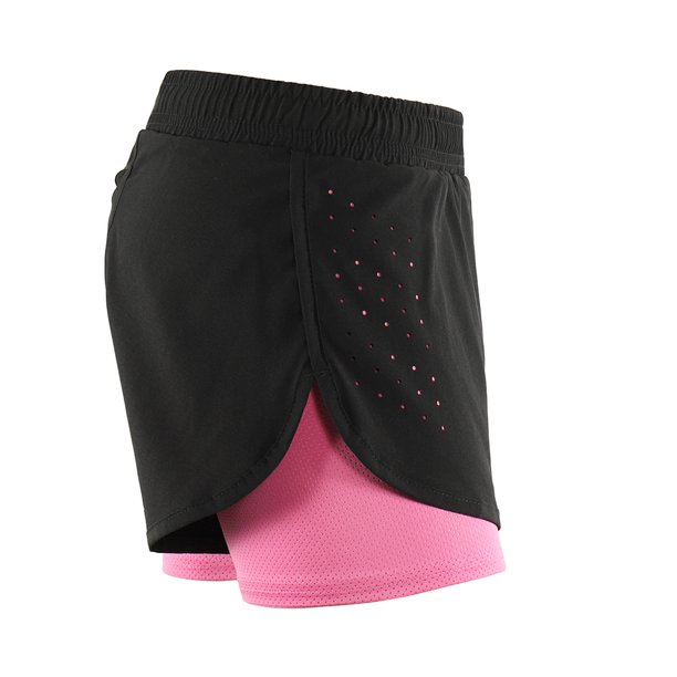 Shorts deportivos Shorts para correr 2 en 1 para mujer Secado rápido  Ejercicio de entrenamiento acti Lixada