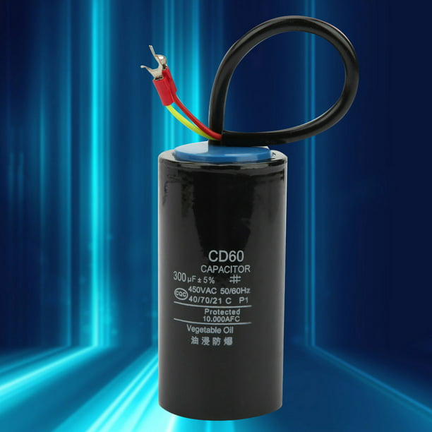 Condensador de arranque adecuado, condensador de funcionamiento del motor  de vida de corriente de impulso de CA de 300 V hecho de plástico para bomba