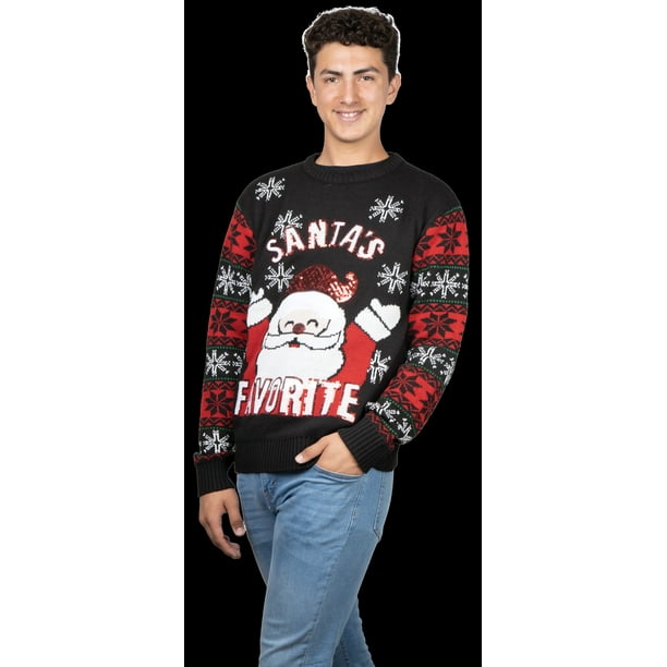 aleación docena Bonito Suéter navideño Ugly Santa Claus feliz Navidad para hombre Rev Sueter  cerrado cuello redondo tejido | Walmart en línea