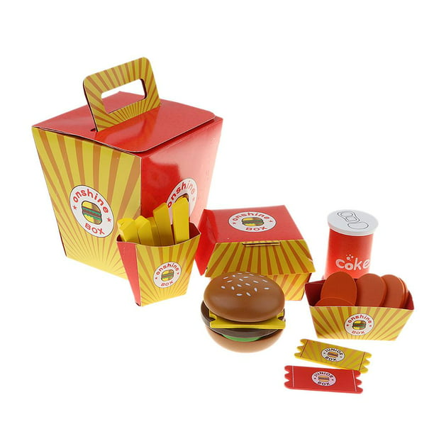 comida brinquedo - Playset hambúrguer infantil realista com bandeja, Brinquedo comida infantil fofo para berçário, jardim infância, jogo cozinha  colorido para Ngumms
