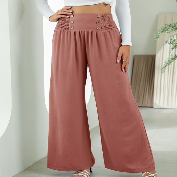  Pantalones fluidos de cintura alta para mujer