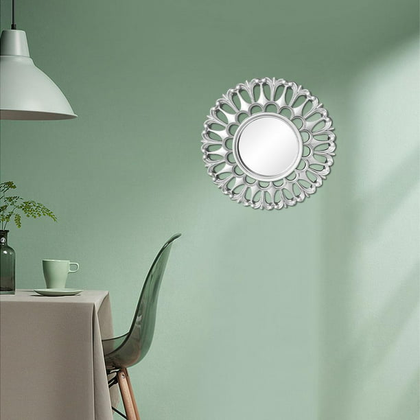 Juego de 4 espejos pequeños para decoración de pared, espejos redondos  plateados para decoración de habitación y hogar, espejos decorativos para  sala