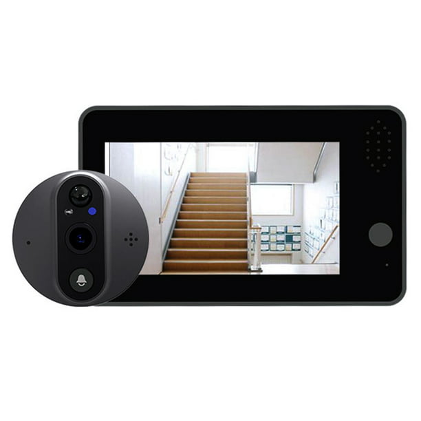 Mirilla Digital de vídeo inteligente Tuya, cámara de puerta con WiFi de 4,3  pulgadas, Audio bidireccional, 2MP, visión nocturna, timbre de puerta  inalámbrico