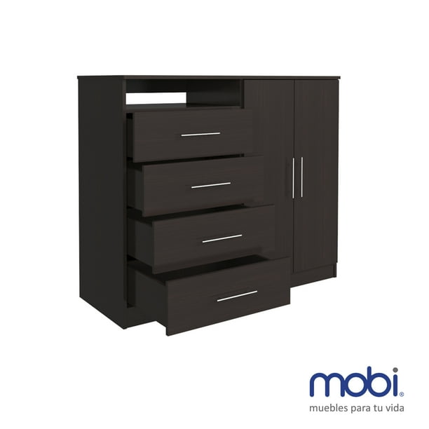 Mobi Cómoda Ropero 121cm Madera Madeira Fresno 4 Cajones Mobi Muebles  Elegante