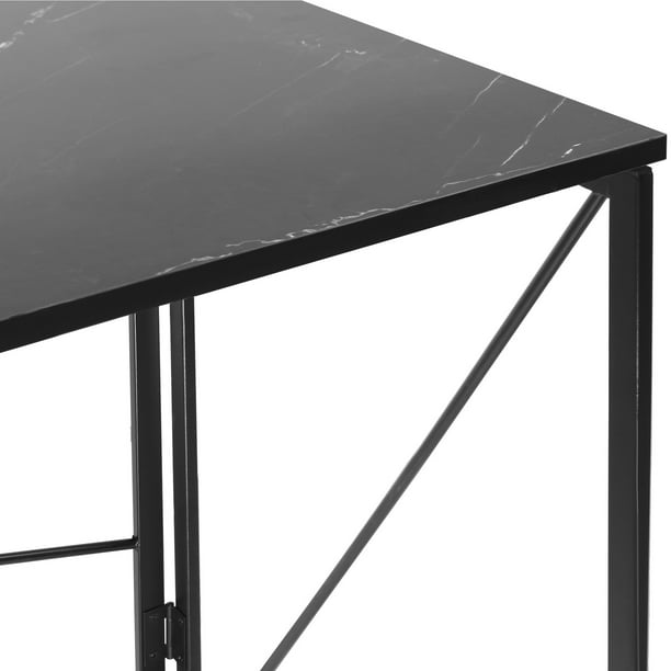 Mesa de escritorio de mdf plegable acacia, negro de 75x100x45cm