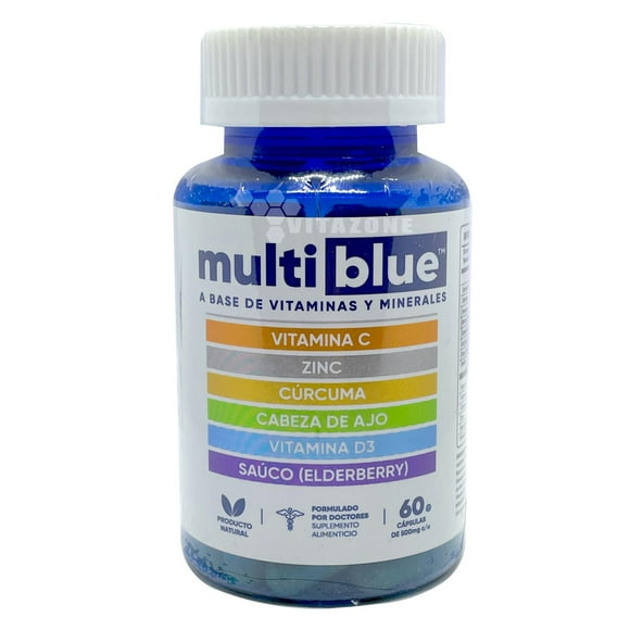 suplemento con vitamina c zinc y curcuma  60 capsulas multiblue multibluevitaminas