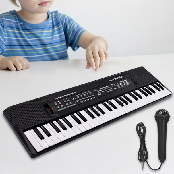 Piano para niños de 61 teclas Teclado portátil para niños, Instrumento  musical electrónico con teclado musical multifuncional (negro), ideal para  rega