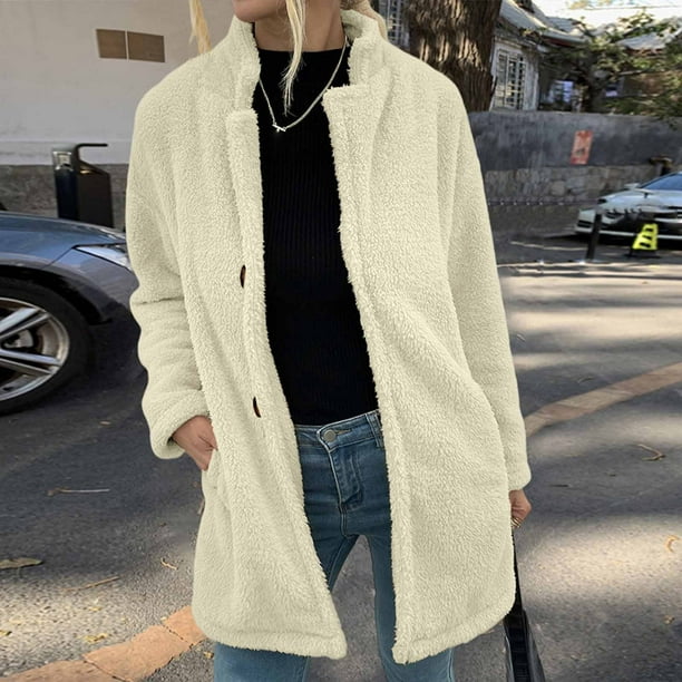 Puntoco Mujer Otoño e Invierno Color Mangas largas Chaqueta de lana de doble cara Abri Puntoco | en línea