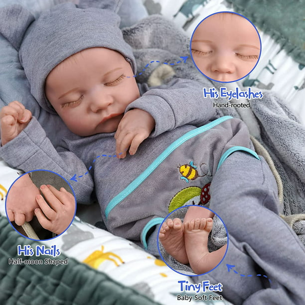  Muñecas realistas de bebé Reborn de 18 pulgadas, muñeca de bebé  recién nacida realista con ropa de muñeca y accesorios, el mejor juego de  cumpleaños para niñas a partir de 3