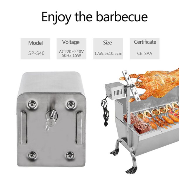 50-70KGF Kit de asador al aire libre de acero inoxidable para barbacoa,  motor de asador, asador eléctrico, motor de barbacoa, parrilla de carne  asada