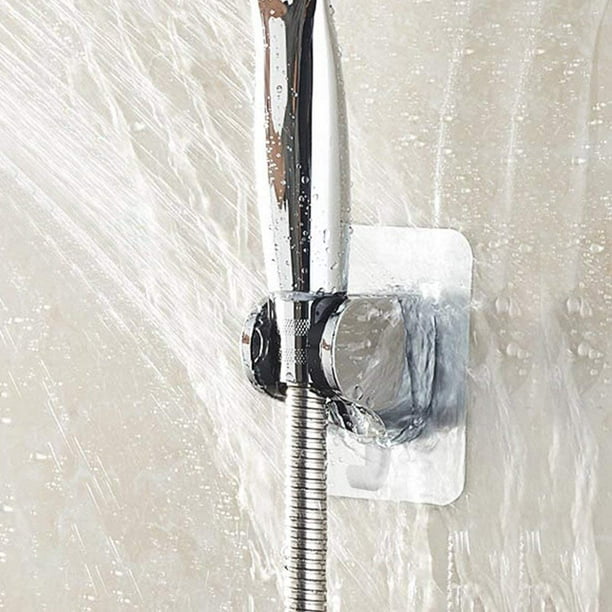 Soporte de ducha, soporte de cabezal de ducha de pared desmontable  autoadhesivo con ángulo ajustable, impermeable, resistente, montado en la  pared para baño hotel JM