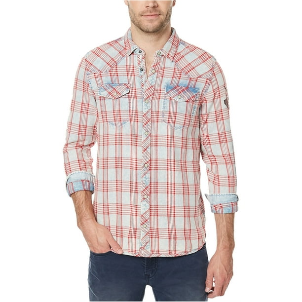 Buffalo David Bitton Camisa vaquera a cuadros para hombre color