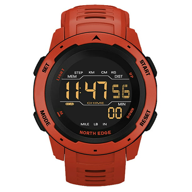 Reloj digital para hombre Relojes deportivos para hombre Alarma de  podómetro de hora dual NORTH EDGE Reloj digital