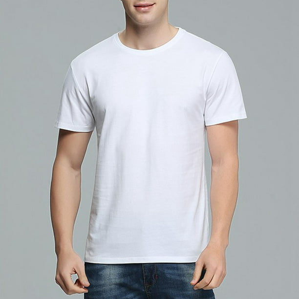  Camiseta blanca suave de verano para hombre, camiseta elástica  de manga corta, camiseta blanca básica casual, Blanco : Ropa, Zapatos y  Joyería