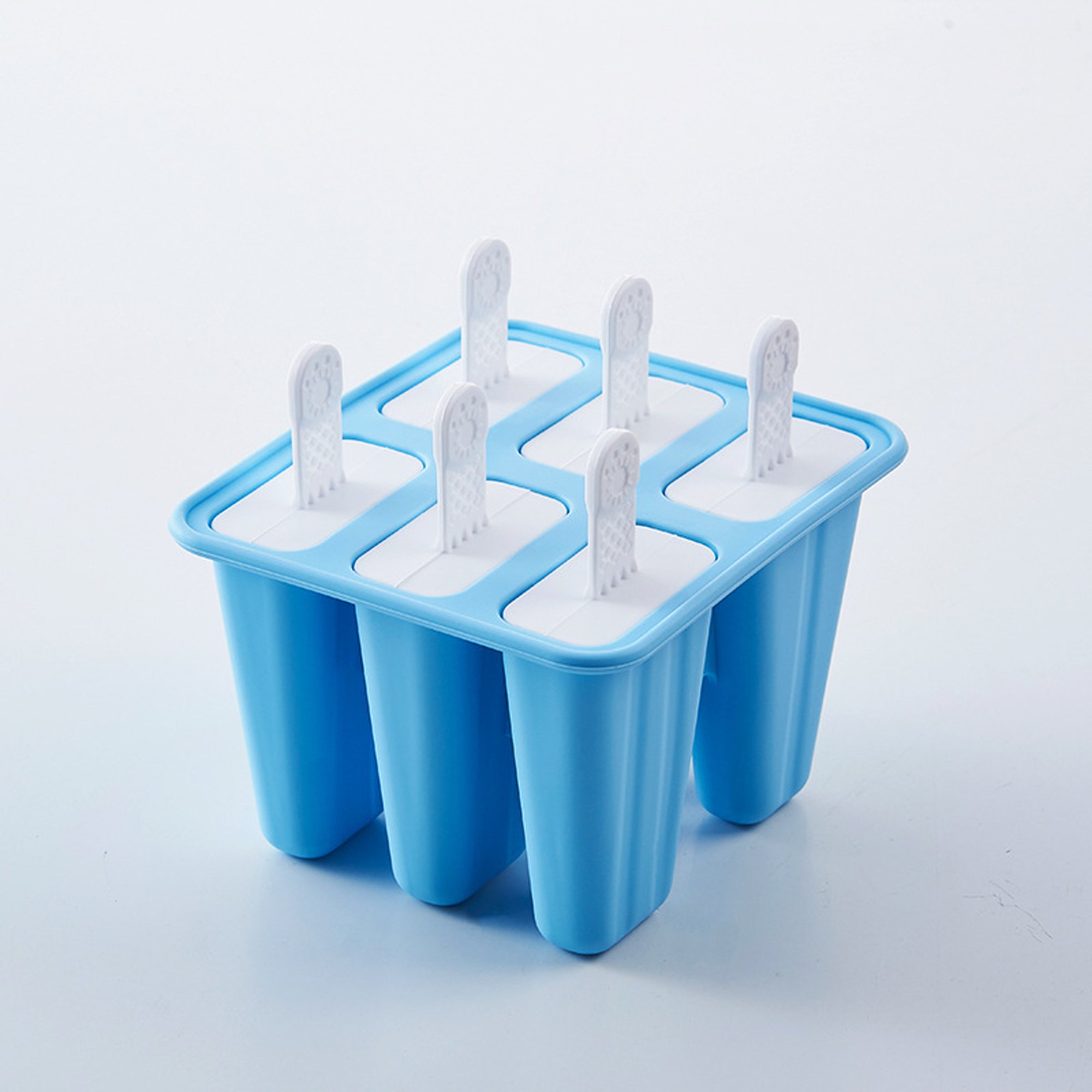 Moldes para paletas (6 piezas, silicona, sin BPA, reutilizables, fáciles de  liberar, 12 cavidades), color azul