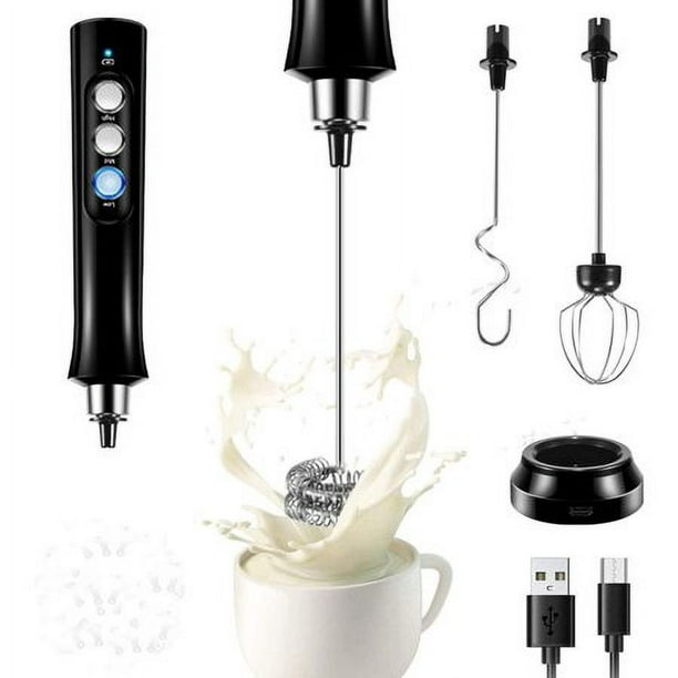Dallfoll - Espumador manual, recargable por USB, eléctrico, espuma para  café, 2 velocidades, para mezclar bebidas, 2 batidores, para café  capuchino
