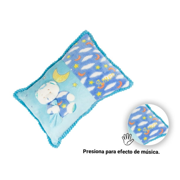 Almohada para Bebé Anticabeza Plana Diseño Osito Azul - Promart