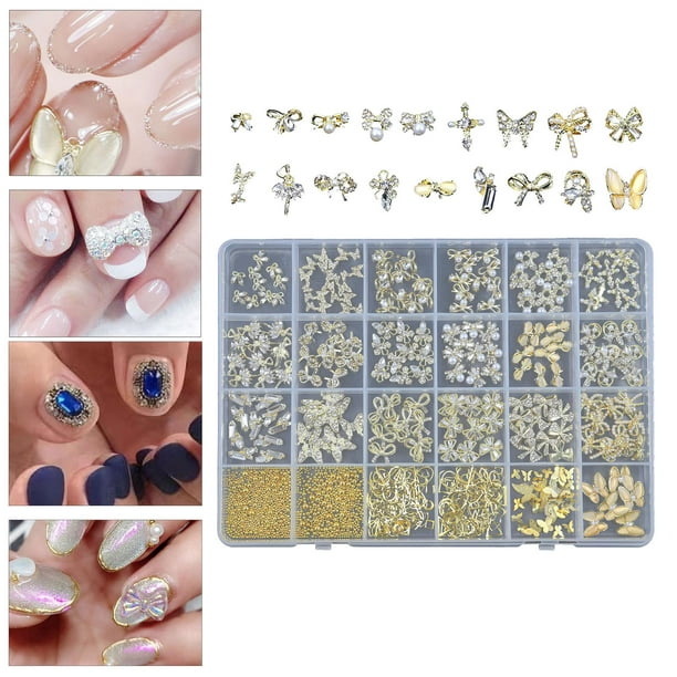 Diseños De Uñas Acrilicas Con Piedras  Decoracion De Uñas Con Piedras -  12grids/box - Aliexpress