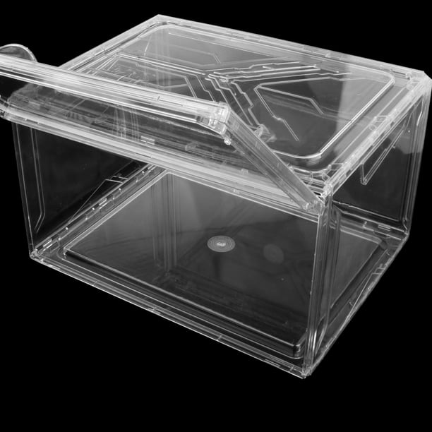 Cajas de zapatos transparentes apilables, paquete de 3 cajas de  almacenamiento de zapatos con tapa magnética, cajas de acrílico de  almacenamiento de