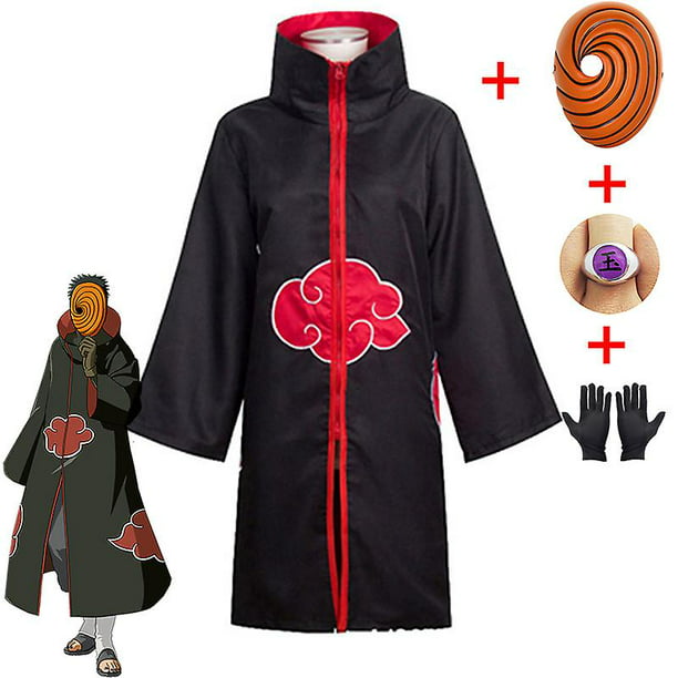 NARUTO TOBI OBITO Cosplay Costume Akatsuki Long Sleeve Ninja Cloak