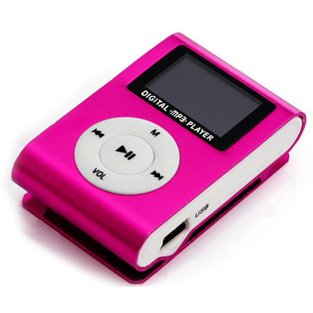 Mini reproductor de música MP3 portátil Reproductor de MP3 con clip de  metal con pantalla Irfora Reproductor de mp3