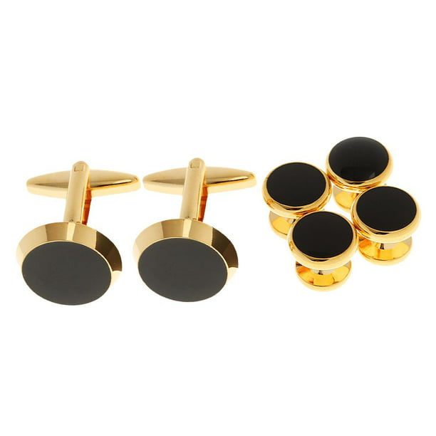 Botones tipo joya en tono negro y dorado de 17 mm x 20 mm, un juego de 6 -   México