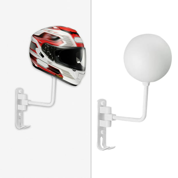 Soporte para casco de moto, colgador de ropa con ganchos para sombreros  montados en la pared (blanco Hugtrwg Libre de BPA