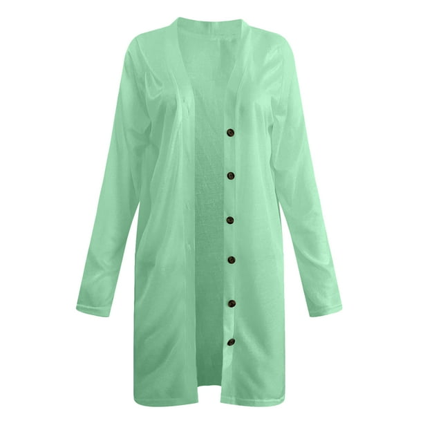 Puntoco moda mujer sólido suelto manga larga cárdigan otoño abrigo blusa  liquidación Puntoco Puntoco-2769