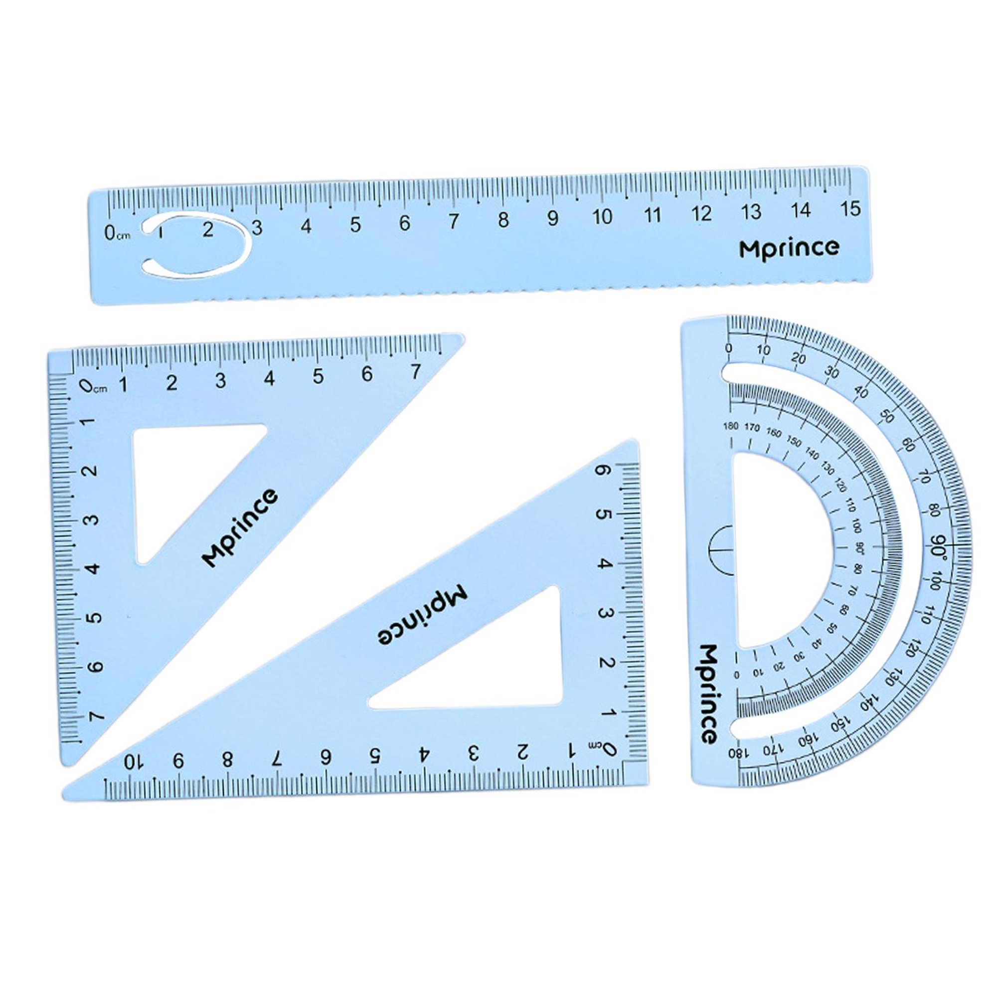 Juego de reglas matemáticas, regla triangular, transportador, regla recta,  herramienta de dibujo geométrico Verde perfecl Regla matemática de  geometría