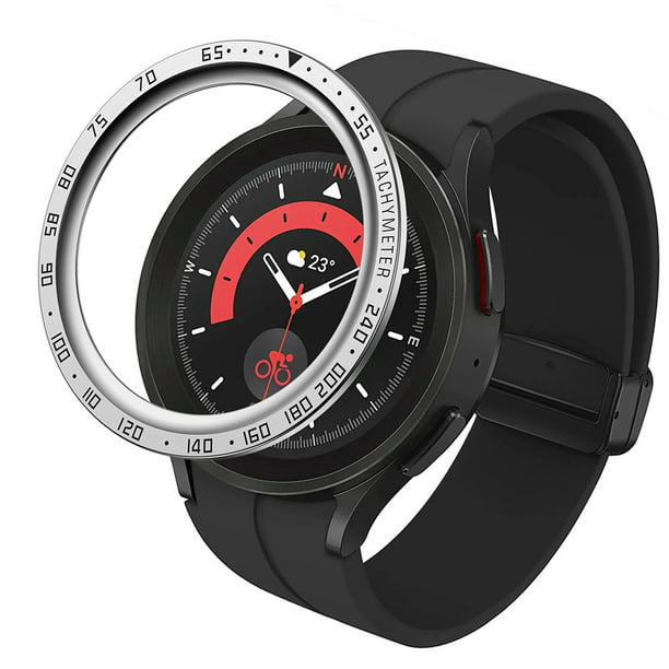 Cubierta de anillo de bisel de acero inoxidable para reloj inteligente  Kuymtek Samsung Galaxy 5 Pro carcasa protectora de marco de Metal de 45mm  accesorios de carcasa