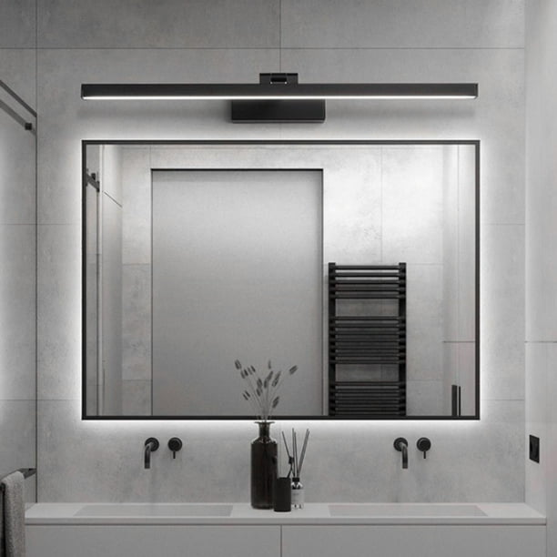 Espejo de luz LED, luz delantera, moderno, accesorio de iluminación de  tocador de baño, pantalla acrílica de 12 W, luces de espejo de montaje en  pared