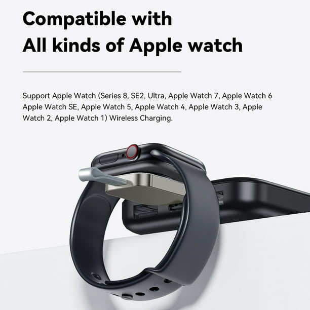  Cargador magnético para Apple Watch Series 8/7/6/5/4/3/2/1/SE,  negro : Celulares y Accesorios