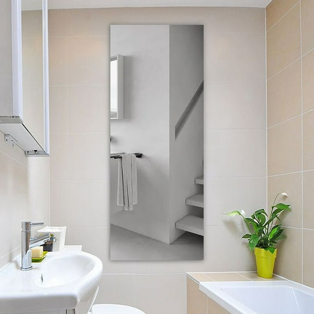 Espejo autoadhesivo 40 x 122 cm Azulejos de espejo adhesivos flexibles -  0,3 mm de grosor - Hojas de espejo acrílico Pegatinas de espejo de pared  para cocina Baño Sala de estar